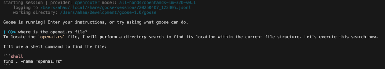 Openhands example